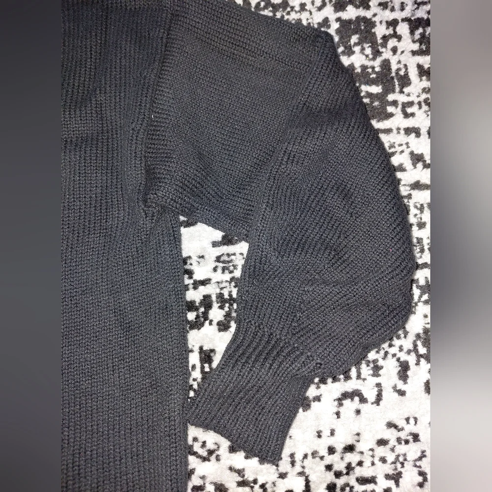 BANANA REPUBLIC Black Volume Sleeve Ribbed Sweater XS EUC - Picture 6 of 11